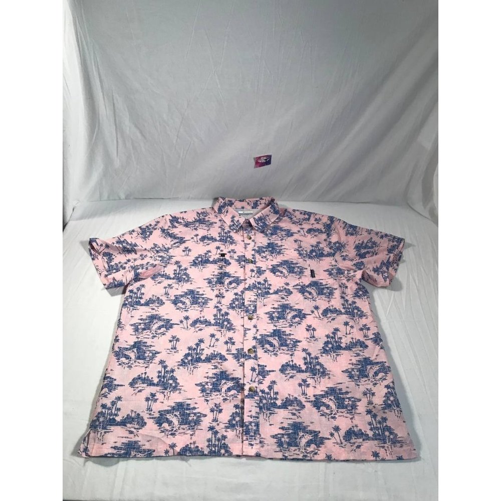 Columbia PFG Button Up Shirt Mens sz XL NWT Pink - Picture 1 of 7